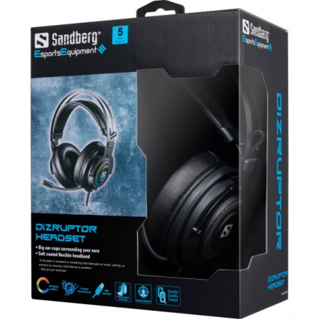 Casque SANDBERG Dizruptor USB 7.1 Noir (126-11) 2
