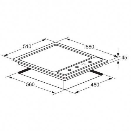 Plaque de Cuisson FOCUS 4 Feux 60 cm Inox (F400X) 2