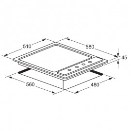 Plaque de Cuisson FOCUS 4 Feux 60 cm Inox (F.400X) Plaque de Cuisson FOCUS 4 Feux 60 cm Inox (F.400X)