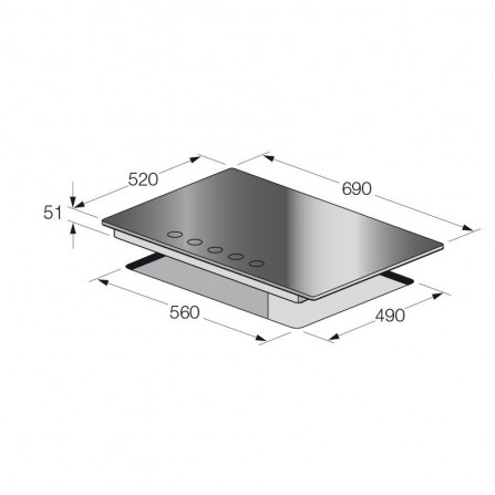 Plaque de Cuisson FOCUS Vitro 5 Feux 70 cm Blanc (F.406W) 2