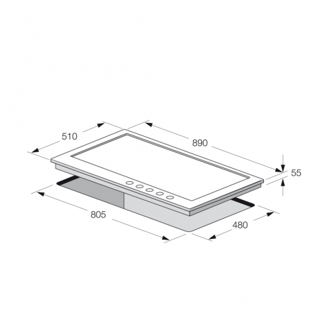 Plaque de Cuisson FOCUS 5 Feux 90cm - Inox (F817X)