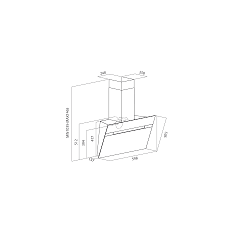 Hotte Design Murale Focus 60 cm - Noir (F.611B)