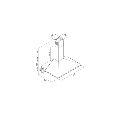 Hotte Pyramidale FOCUS - 90 cm - Inox (F905X)