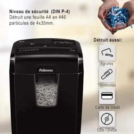 Destructeur de Documents FELLOWES - Coupe Croisée (FEL-DEST26) Destructeur de Documents FELLOWES - Coupe Croisée (FEL-DEST26)