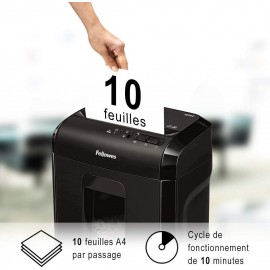 Destructeur de Documents FELLOWES Powershred 10M - Noir (FEL-DEST33) Destructeur de Documents FELLOWES Powershred 10M - Noir (FEL-DEST33)