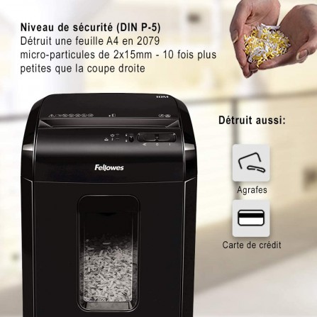 Destructeur de Documents FELLOWES Powershred 10M - Noir (FEL-DEST33) 2