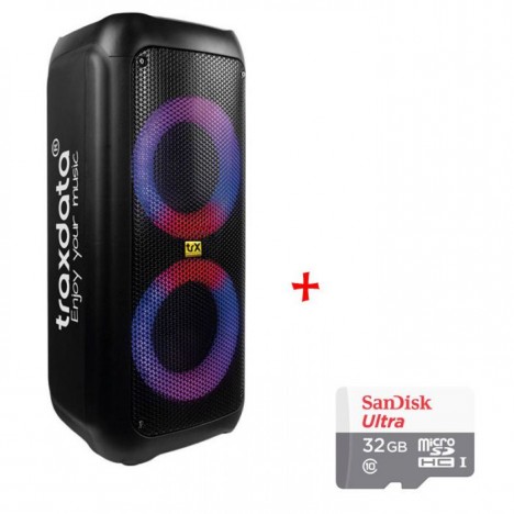 Haut Parleur Mobile TRAXDATA TRX-80 Bluetooth + Carte mémoire SANDISK 32Go (BU-TRX-80 )