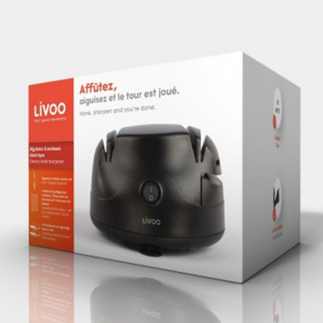 Aiguiseur à Couteaux Livoo - électrique - Noir (DOM394) Aiguiseur à Couteaux Livoo - électrique - Noir (DOM394)