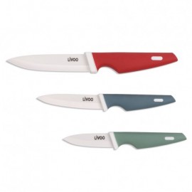 Bloc 3 Couteaux LIVOO Céramique avec Support (MEC135)