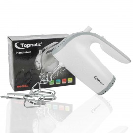 Batteur à Main TOPMATIC - 300 Watt - Blanc (HM-300.2) Batteur à Main TOPMATIC - 300 Watt - Blanc (HM-300.2)