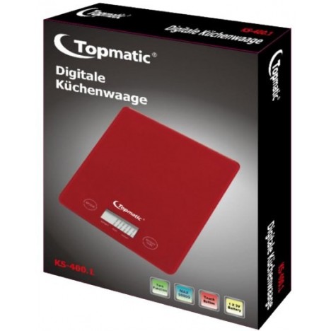 Balance de Cuisine TOPMATIC - Rouge (KS-400) Balance de Cuisine TOPMATIC - Rouge (KS-400)