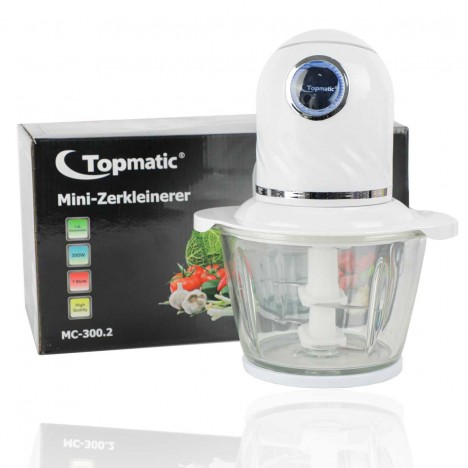 Mini Hachoir - TOPMATIC - 300 Watt - Blanc (MC-300.1) Mini Hachoir - TOPMATIC - 300 Watt - Blanc (MC-300.1)