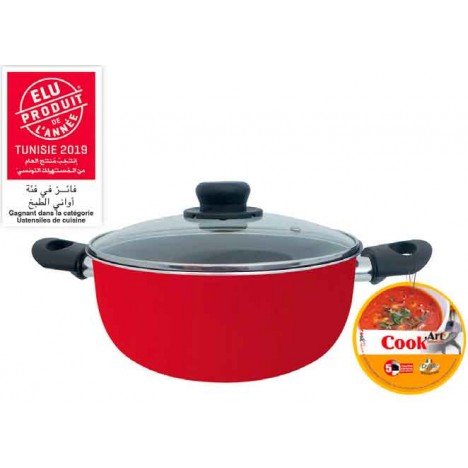 Faitout avec Couvercle 26 Cm COOK'ART Selection - Rouge (6192903109257)