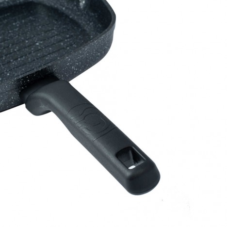 Poêle Grill Ornella KORKMAZ - 28 cm Carrée - Noir (A1120) Poêle Grill Ornella KORKMAZ - 28 cm Carrée - Noir (A1120)