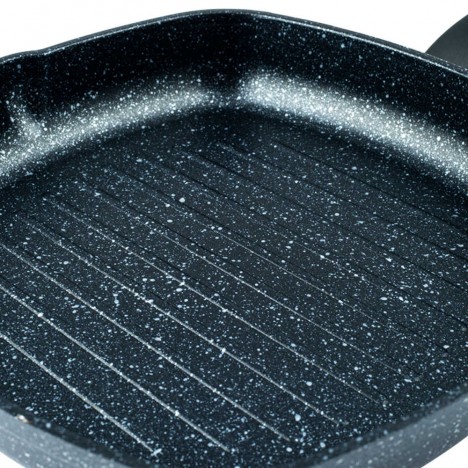 Poêle Grill Ornella KORKMAZ - 28 cm Carrée - Noir (A1120) Poêle Grill Ornella KORKMAZ - 28 cm Carrée - Noir (A1120)