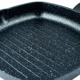 Poêle Grill Ornella KORKMAZ - 28 cm Carrée - Noir (A1120) Poêle Grill Ornella KORKMAZ - 28 cm Carrée - Noir (A1120)