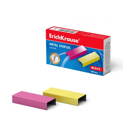 Agrafes №24/6 ErichKrause® colorées (7145)