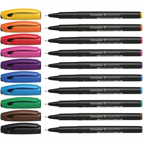 Pochette de 10 Stylos SCHNEIDER Topliner 967 0.4 mm(196790 ) Pochette de 10 Stylos SCHNEIDER Topliner 967 0.4 mm(196790 )