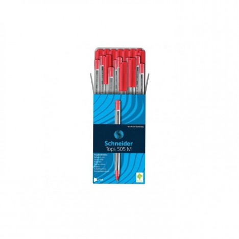 Pack de 50 Stylos SCHNEIDER à Bille Tops 505 M - Rouge (BU-500203415060R)