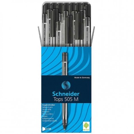 Pack de 50 Stylos SCHNEIDER à Bille Tops 505 M - noir (BU-500203415060B )