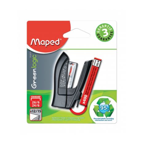 Agrafeuse MAPED Mini GREENLOGIC 24/6 + 400 AGRAFES (353010)