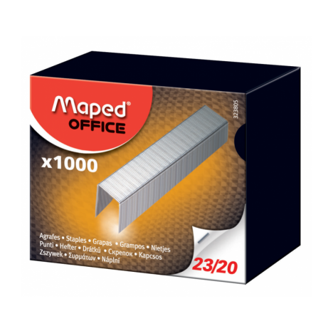 Agrafes Maped 23/20 Galvanisé Boîte de 1000 (323805)