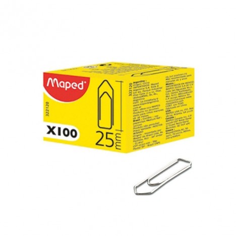 Boîte De 100 Trombones Medium MAPED 25 mm (322120)