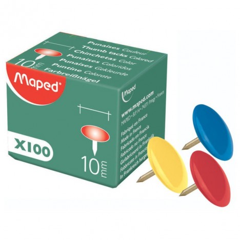 Punaise Couleur MAPED 10mm - 100 Piéces (31002)