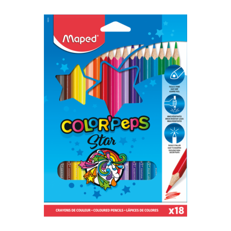 Pack de 18 Crayons couleurs MAPED 18/18 - (183218) Pack de 18 Crayons couleurs MAPED 18/18 - (183218)