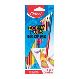 Pack de 12 Crayons MAPED couleurs Duo (829600) Pack de 12 Crayons MAPED couleurs Duo (829600)