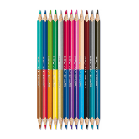 Pack de 12 Crayons MAPED couleurs Duo (829600) Pack de 12 Crayons MAPED couleurs Duo (829600)