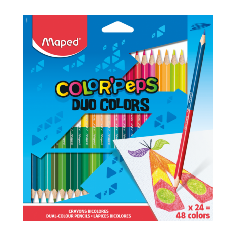 Pack de 24 Crayons MAPED couleurs Duo (829602) Pack de 24 Crayons MAPED couleurs Duo (829602)