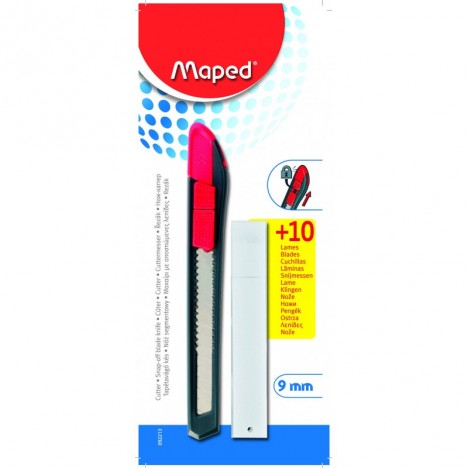 Cutteur MAPED Plastique 9 mm + 10 Lames Blister (092213)