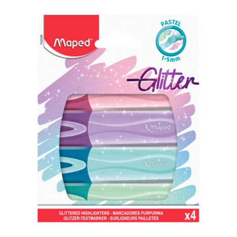 Pochette 4 Marqueurs MAPED flou Classic Glitter couleur pastel -(742046)