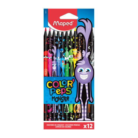 Boite de 12 Crayon MAPED Couleur BLACK MONSTER - (862612)