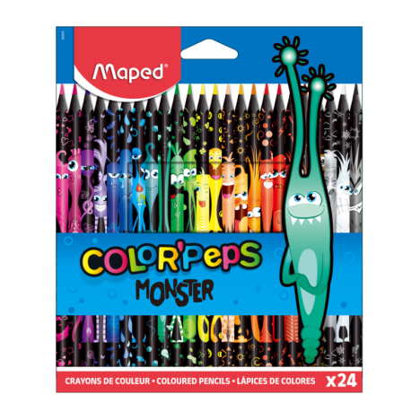 Boite de 24 Crayon MAPED Couleur Black Monster - (862624)