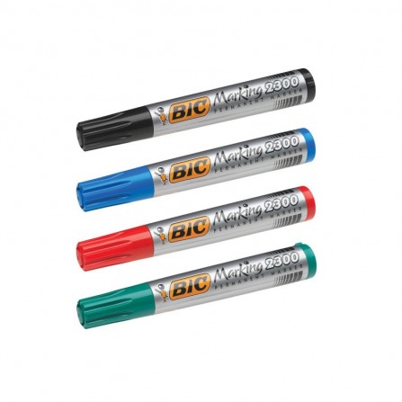 Pochette 4 Marqueur permanent BIC 2300 -(3086120123048) 2