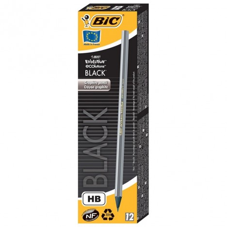 12 Crayons Graphite HB BIC Evolution Ecolutions / Noir-(3086123278011)