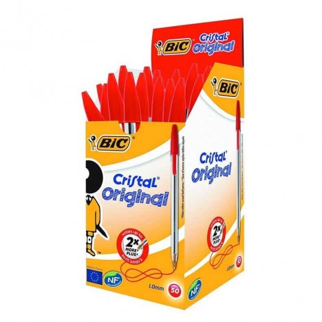 Pack de 50 Stylo à bille BIC Cristal Medium -Rouge (BIC-50-RG)