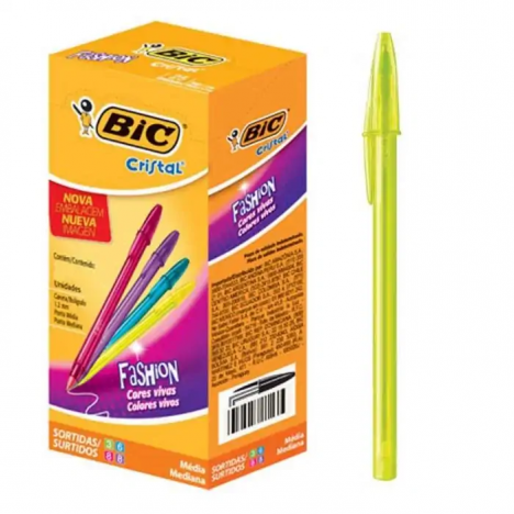 Pack de 12 Stylos à Bille BIC Cristal Fashion - Lime Green (939231)