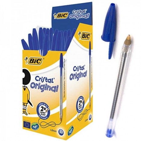 Pack de 50 Stylos à Bille BIC Cristal Original 1.0 mm - Bleu (913234B20-50 )