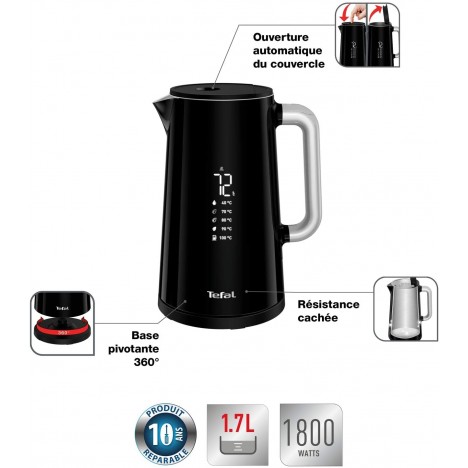 Bouilloire Sans Fil Thermostat Réglable 1.7 L - Tefal - Noir (KO850810) Bouilloire Sans Fil Thermostat Réglable 1.7 L - Tefal - Noir (KO850810)