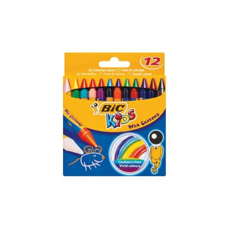 Pastel BIC KIDS WAX CRAYON BX12 MEA (3086126616834)