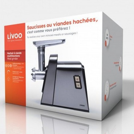 Hachoir à Viande LIVOO Multifonctions - 500 Watt - Noir/Inox (DOP211)