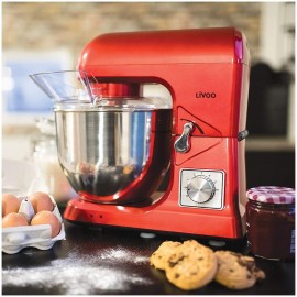 Robot Pâtissier Livoo Multifonctions - 5 L - 1000 Watt - Rouge (DOP190R)