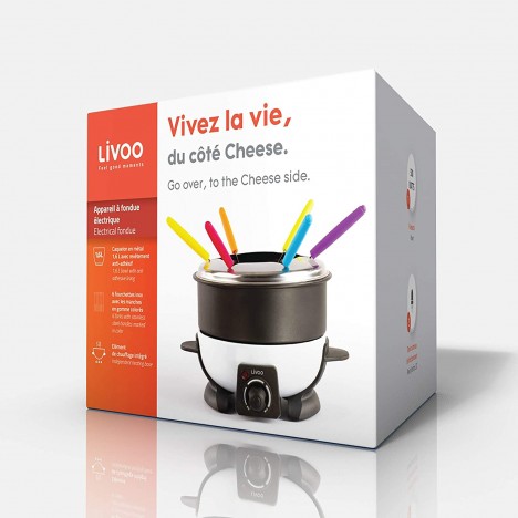 Appareil à Fondue LIVOO Electrique 500W - Blanc & Noir (DOC106) Appareil à Fondue LIVOO Electrique 500W - Blanc & Noir (DOC106)