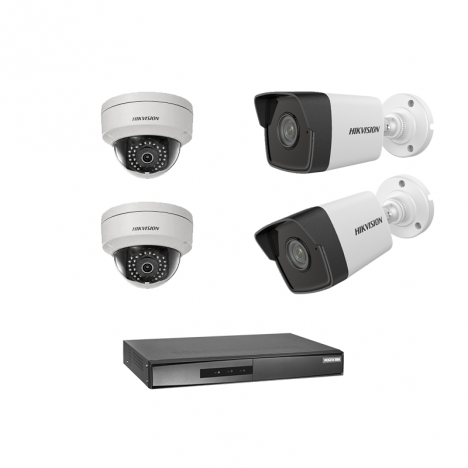 Pack Vidéo Surveillance Hikvision IP MINI NVR + 2 Caméra Interne 2MP + 2 Camera Externe 2MP (PS-HK122)