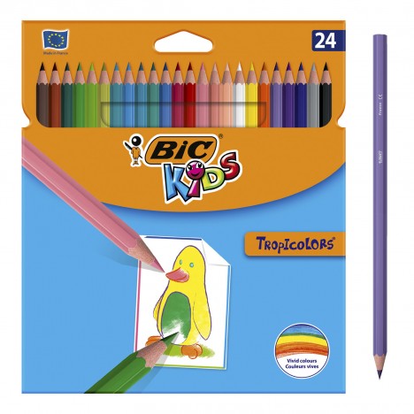 Pack de 24 Crayons Couleurs BIC Tropicolors - (8297332)