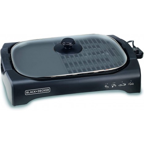 Barbecue Avec Couvercle en Verre - Black & Decker - 2200W - Noir (LGM70-B5) Barbecue Avec Couvercle en Verre - Black & Decker - 2200W - Noir (LGM70-B5)