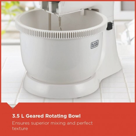 Batteur avec Bol Black & Decker - 300 Watt - Blanc (M700-B5) Batteur avec Bol Black & Decker - 300 Watt - Blanc (M700-B5)